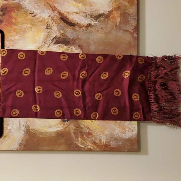 Nwot 100% silk double sided scarf with fringe